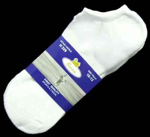 "Swan" Mens Low Cut Sports Socks - White (Size: 10-13) image