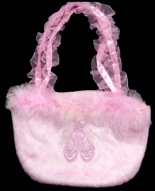 Dance Wear - "Ballet Shoes"  Girls Plush Handbag  ( # 27735) image