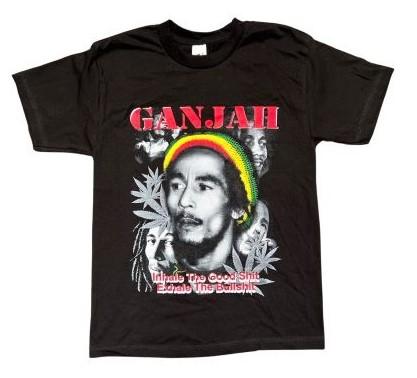 Ganjah Marijuana Weed Bob Marley US Screen Printed T-Shirt image