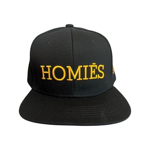 HOMIES Mexican   Baseball Cap Gold Embroidered image