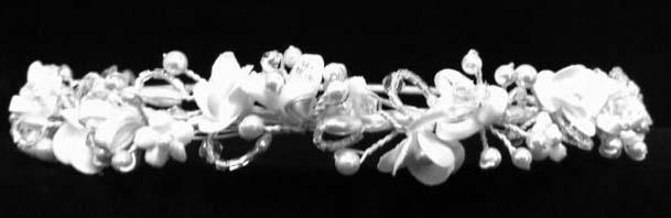 White  Headband With Pearls  ( # HC352) image