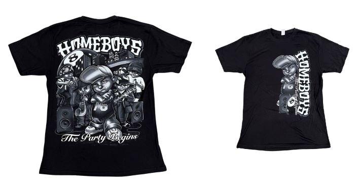 Homeboys The Party Begins  Mexican T-Shirt Printed Front & Back image