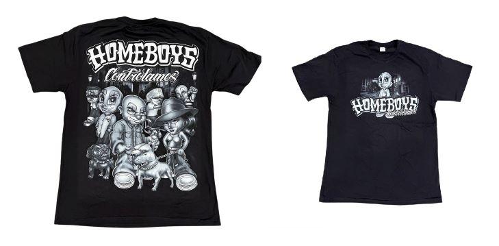 Homeboys Contralamos  Mexican T-Shirts Printed Front & Back image