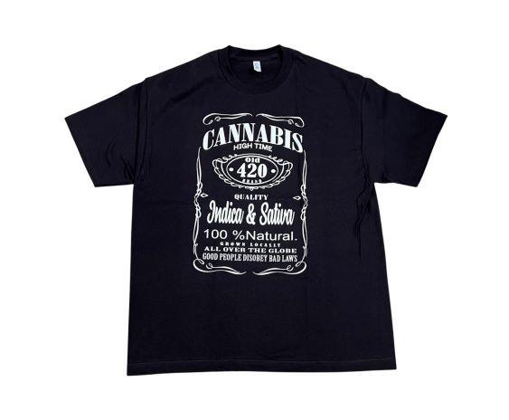 Cannabis Old 420 US Screen Printed 100% Cotton T-Shirts image