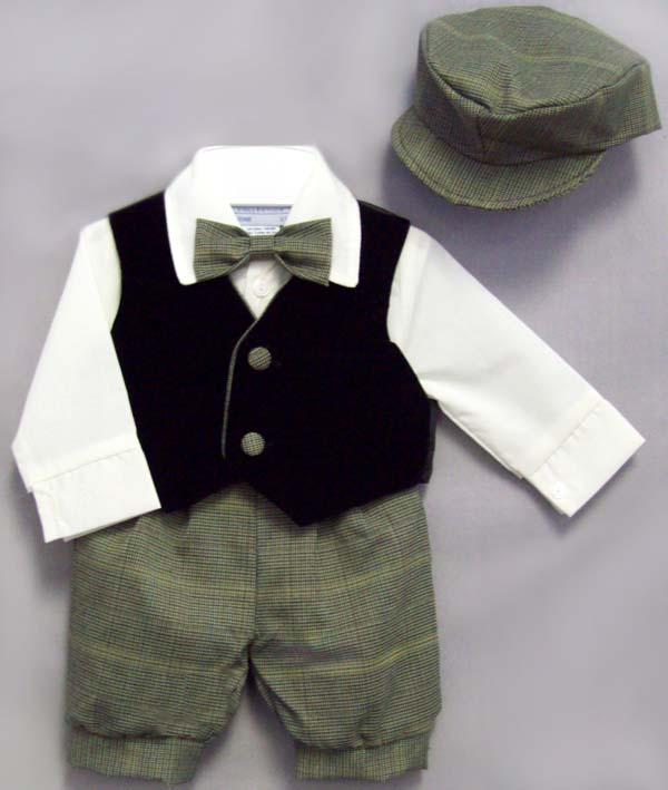 "Alvin" Boys 5Pc Knicker Vested Sets  - Sizes: 6-24 Mos. image