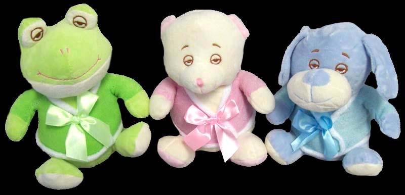 Plush Baby Rattles - Plush Animals In Pajama - 8"  ( # 9752) image