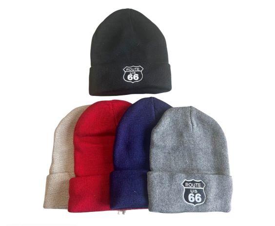 Route 66  Beanies - Winter Caps For Adults - Embroidered image