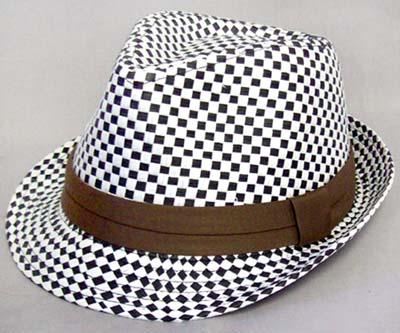 Fedora Hats - Men Hat  - Women Hats -  Black & White Checkers image