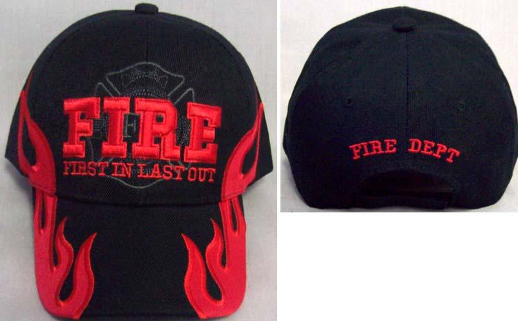 Fire Rescue Embroidered Baseball Caps ......First In Last Out image