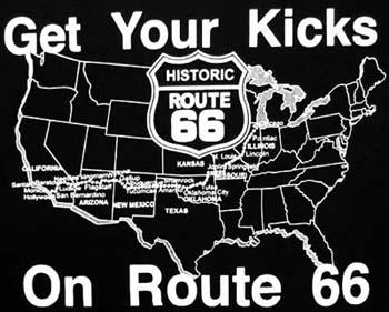 "Route 66"  Get Your Kicks On Route 66 US Screen Printed T-Shirts image