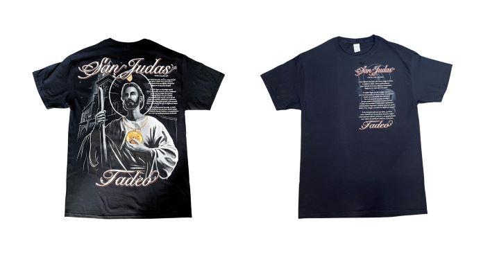 San Judas Tadeo Catholic T-Shirt Mexican T-Shirt - Black Color image