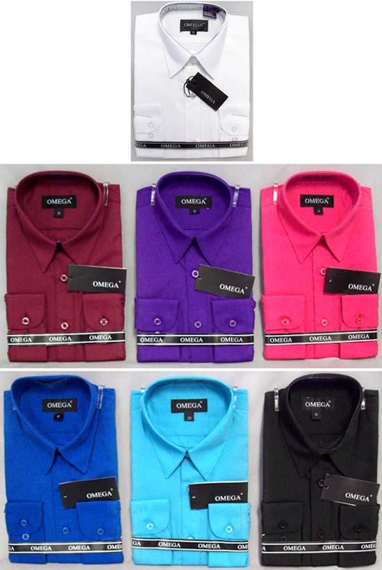 "Omega" Boys Long Sleeves Dress Shirts - Sizes: 8 Thru 14 image