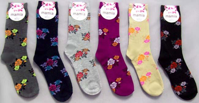 "Mamia" Womens/Teenagers Fashion Socks - Florals ( # 705-01-Wall) image
