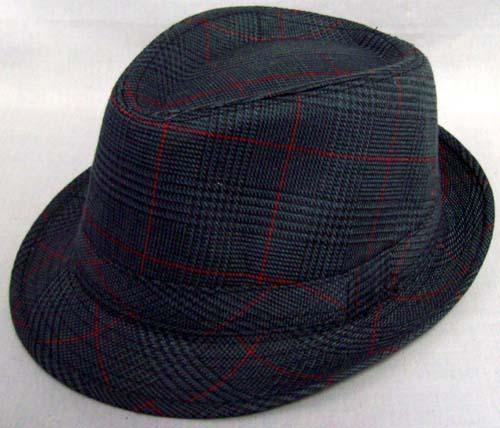 Fedora Hats - Men Hat - Classic Plaid Style - Gray Color image