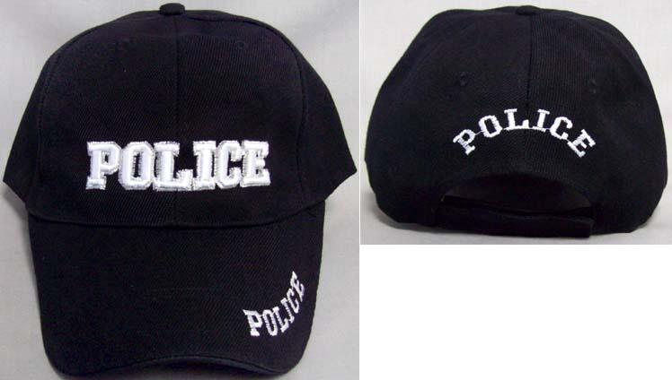 Police Baseball Caps - Black Color Embroidered image