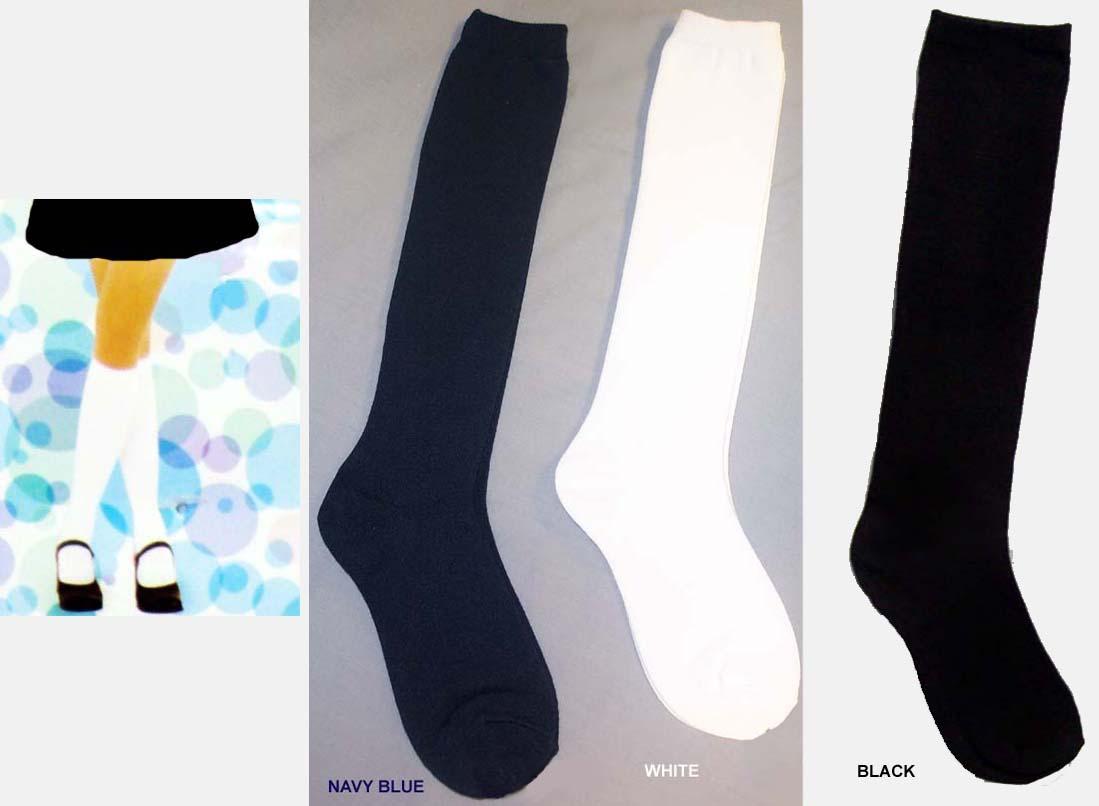 Knee-Highs For Girls In Plain Solid Colors    (  # 3102) image