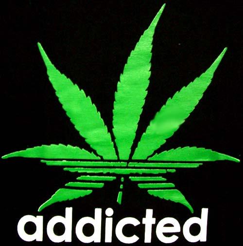 Addicted ......... Marijuana Weed ot Cannabis   T- Shirts image