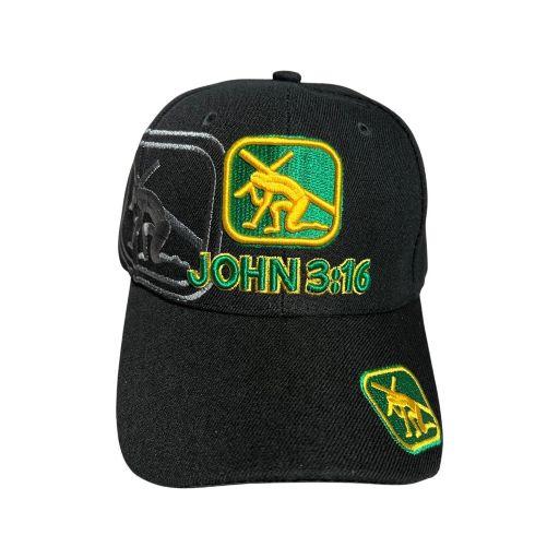 John 3:16 Christian & Catholic Embroidered Beanies - Black Color image