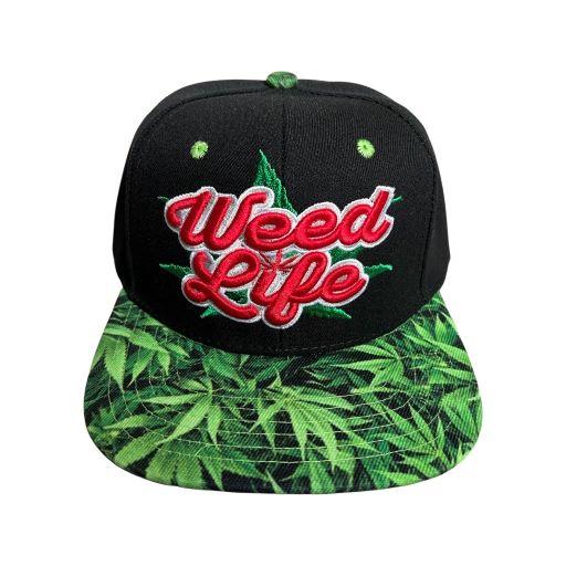 Weed Life Marijuana Snap Back Baseball Cap Embroidered image