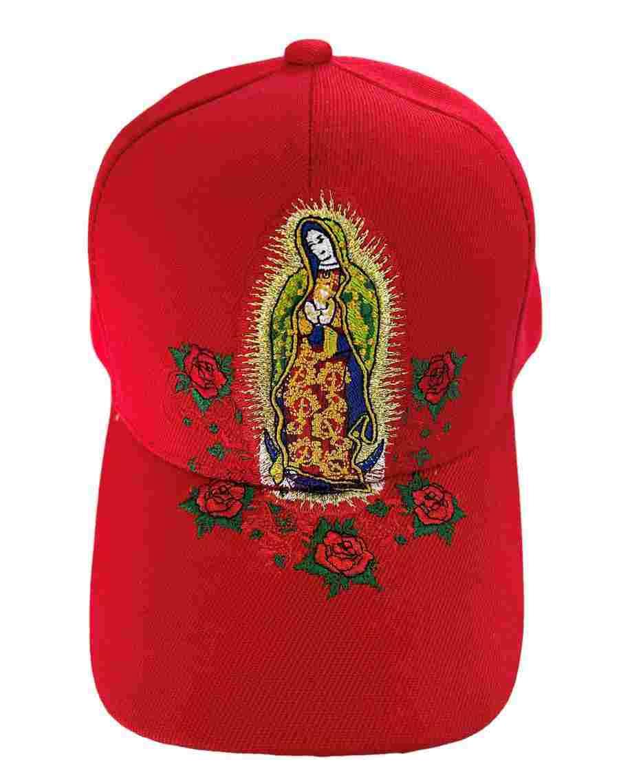 Virgin of Guadalupe & Roses .....c Embroidered Baseball Caps image