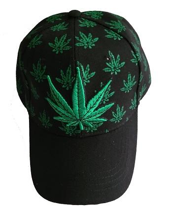 Marijuana Baseball Cap Embroidered & Printed image