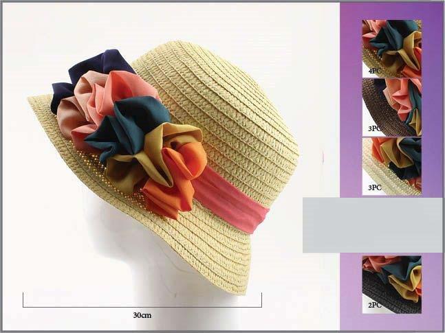 Fedora Straw Hats For Women/Teenagers - With Large Bow image