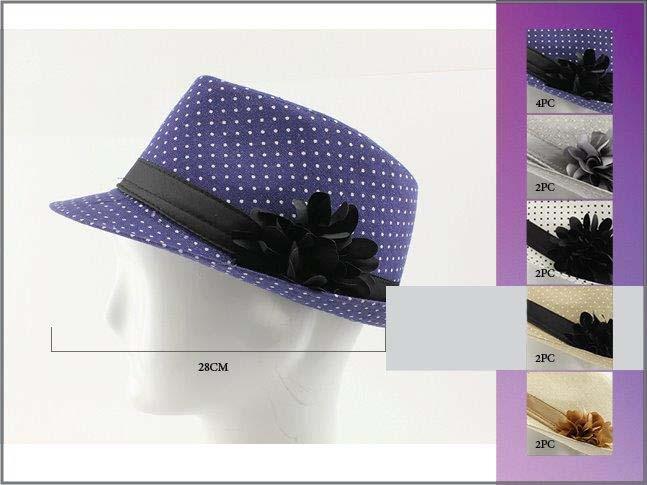 Fedora Trilby Hats For Women/Teenagers - Polka Dots & Bow image