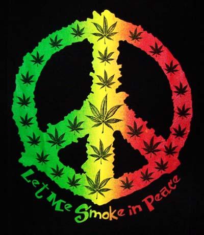 Marijuana Weed Urban Wear T-Shirts ...... Let Me Smoke In Peace image