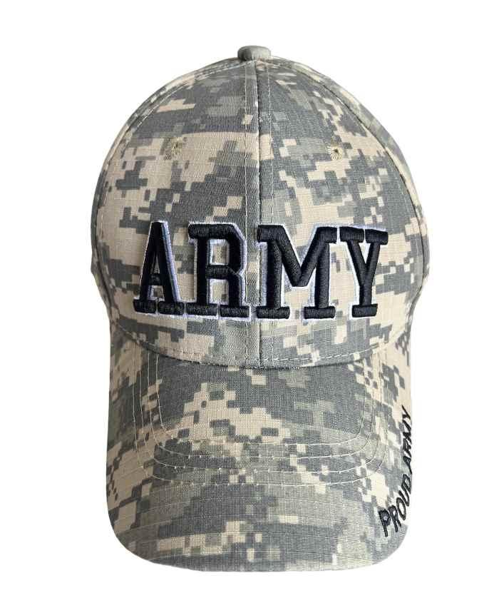 Army Embroidered Military Baseball Cap - Camo Color image