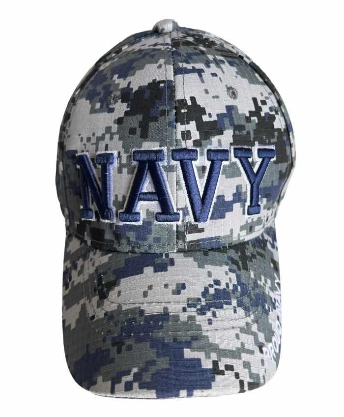 Navy Military Baseball Cap Digitally Embroidered Camo Colors image