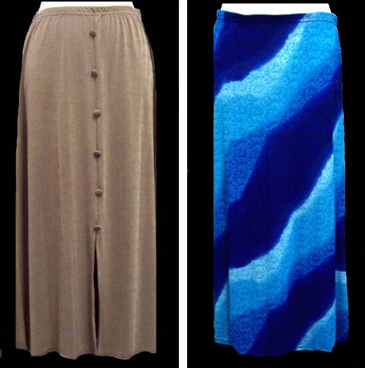 Womens Full Length Stretch Skirts image