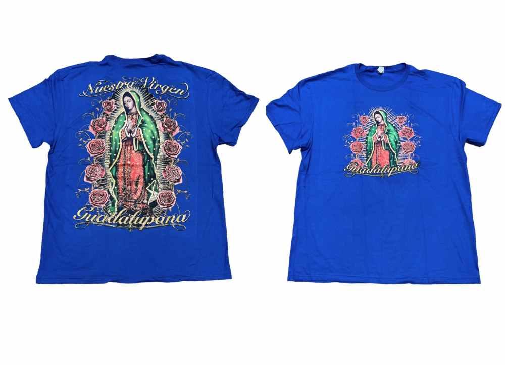 Nuestra Virgen Guadalupana Screen Printed T-Shirt - Royal Blue image