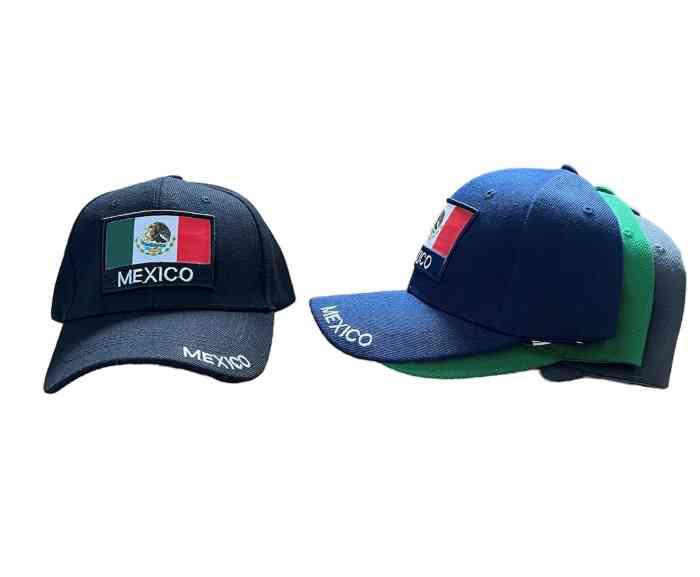 * Mexico Mexican Flag Embroidered Baseball Cap  (CapMx301) image