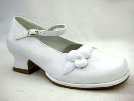 Girls Shoes With Flower Bow  - Sizes: 9-4 image