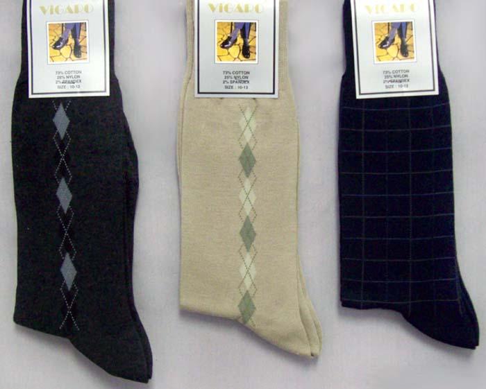 "Vigaro" Mens Cotton Dress Socks - Diamond Prints (10-13) image
