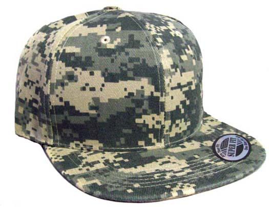 Snapback Flat Brim Military Style Baseball Caps - Digital Camo image
