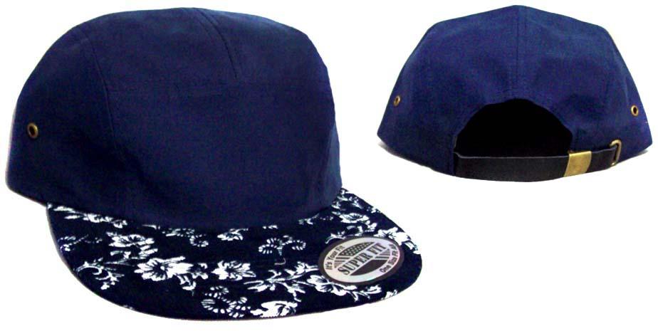Women/Teenagers  Flat Brim Fashion Baseball Cap - Florals - Navy image