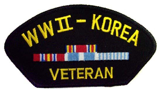 Embroidered Military Patches - WW II - Korea Veteran image