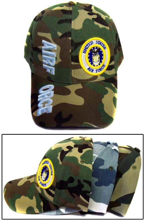 US Air Force  Military Baseball Caps Embroidered - Green Camo image