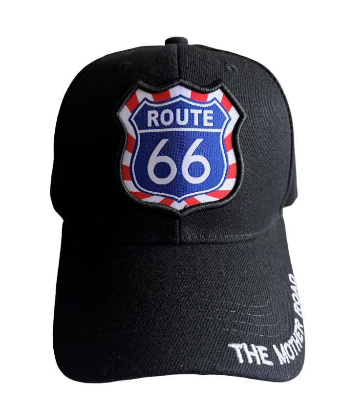 *  Route 66 Baseball Cap Embroidered - Black Color (7508-101B) image