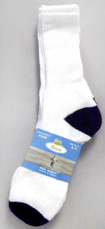 "Swan" Mens Sports Socks - Navy & White. Size: 9-11 ( # H939) image