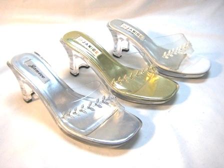 Womens/Teenagers  Clear Sandals With Rhinestones image