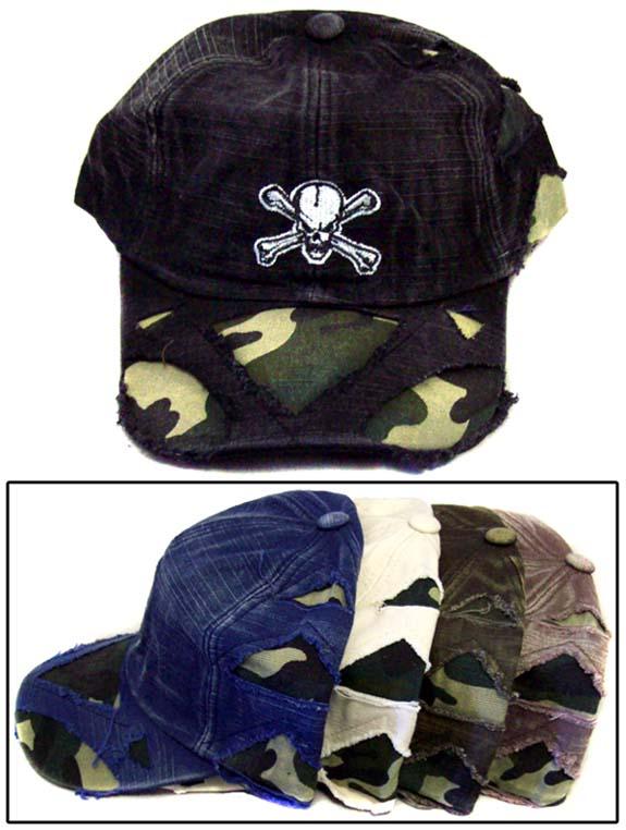 "Skull" Embroidered Baseball Cap - Vintage Style image