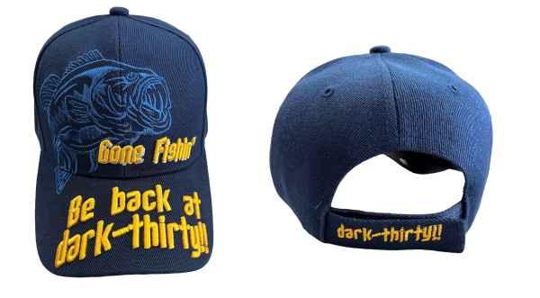 Gone Fishing Fishing Baseball Caps - Navy Color image