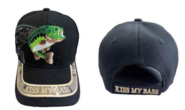 Kiss My Bass Fishing Baseball Cap Embroidered image