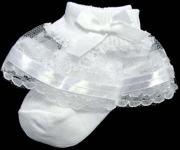Baby/Infant Girls Fancy/Frilly Socks - Sizes: S-M-L (GNS2129) image