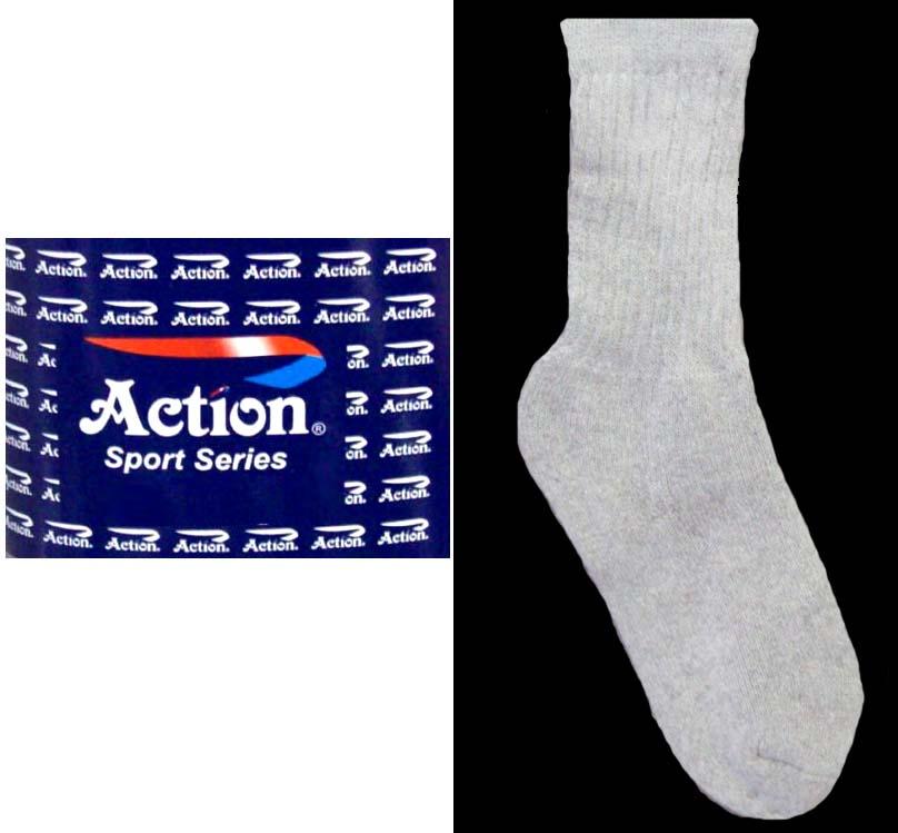 "Action" Sports Socks For Boys & Girls - Grey image
