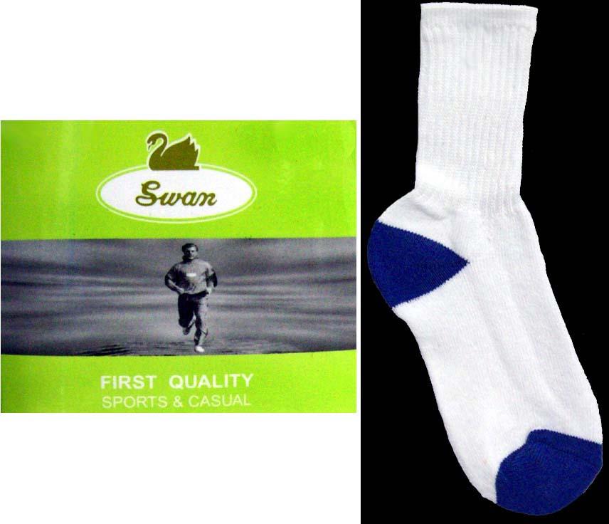 "Swan" Sports Socks For Boys & Girls  - Royal Blue & White image