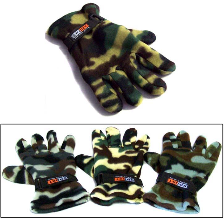 "Sport" Adult Fall/Winter Fleece Camo Gloves image
