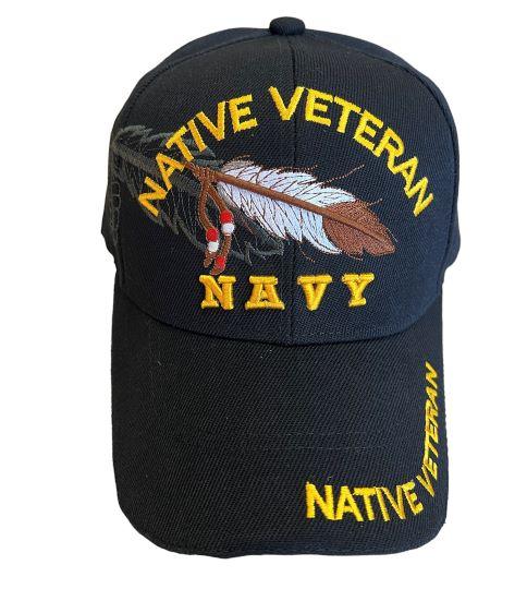 Native Veteran Native Pride Baseball Cap - Black Color - Navy image